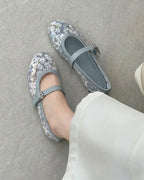 Beige Mesh Mary Jane Ballet Flats – Women's Comfortable Everyday Ballet Flats
