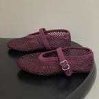 Black Rhinestone Mesh Ballet Flats – Women's Comfortable Everyday Ballet Flats