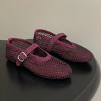 Black Rhinestone Mesh Ballet Flats – Women's Comfortable Everyday Ballet Flats