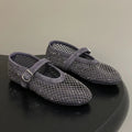 Black Rhinestone Mesh Ballet Flats – Women's Comfortable Everyday Ballet Flats