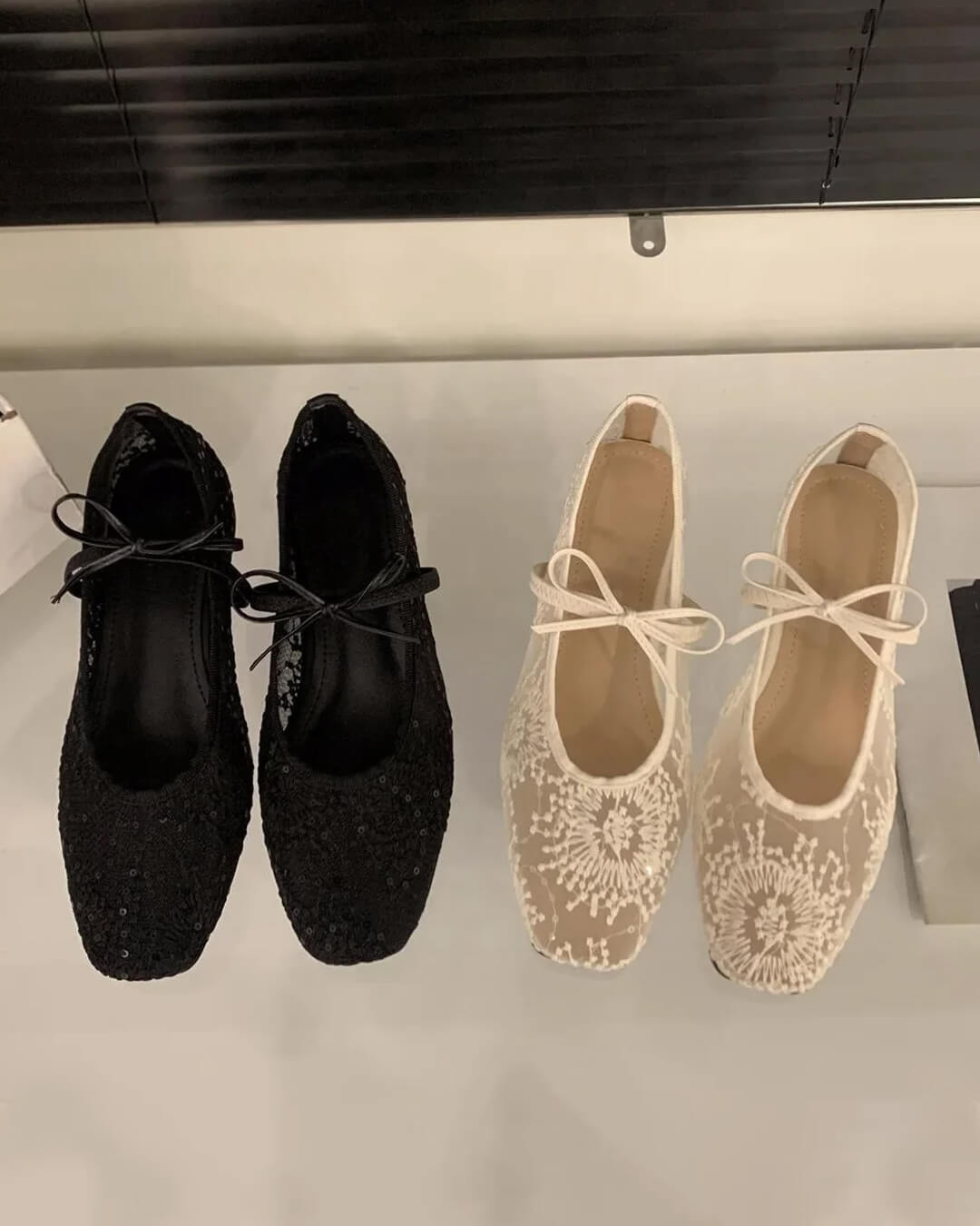 White Mesh Ballet Flats – Women's Comfortable Everyday Ballet Flats