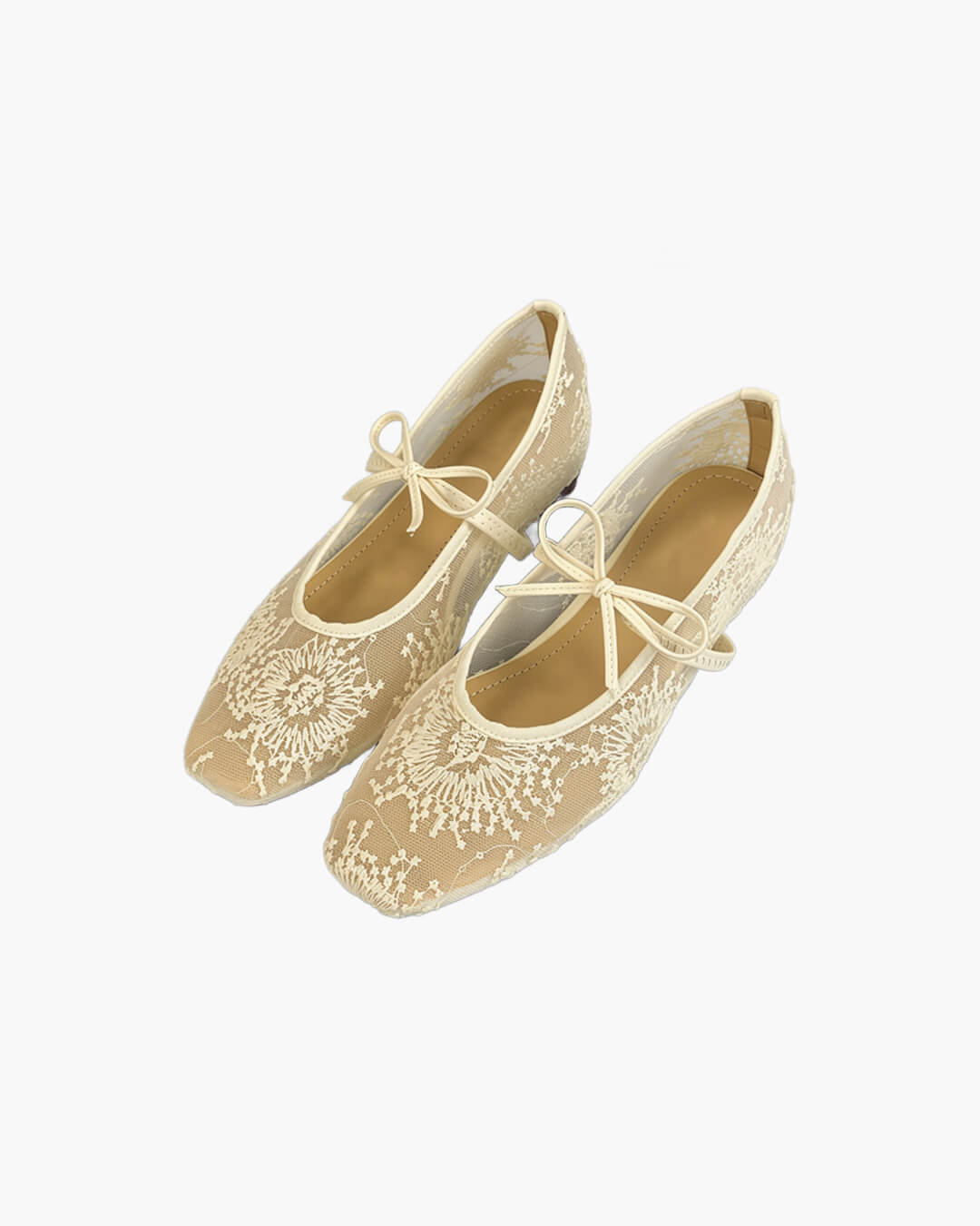 White Mesh Ballet Flats – Women's Comfortable Everyday Ballet Flats