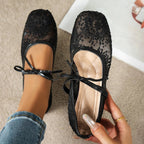 White Mesh Ballet Flats – Women's Comfortable Everyday Ballet Flats