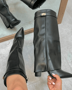 Taupe Suede Boots – Women's Autumn Winter Boots