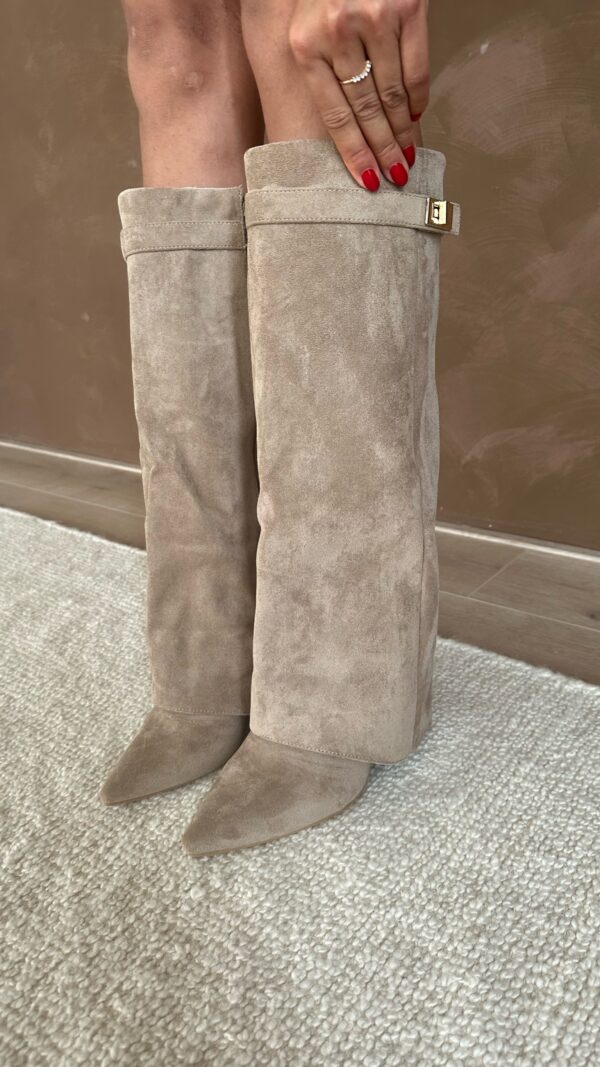 Taupe Suede Boots – Women's Autumn Winter Boots