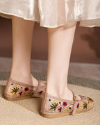 Apricot Embroidered Ballet Flats – Women's Comfortable Everyday Ballet Flats
