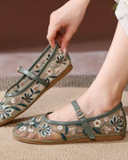 Apricot Embroidered Ballet Flats – Women's Comfortable Everyday Ballet Flats