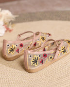 Apricot Embroidered Ballet Flats – Women's Comfortable Everyday Ballet Flats