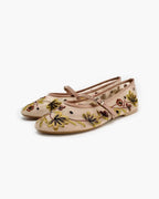 Apricot Embroidered Ballet Flats – Women's Comfortable Everyday Ballet Flats