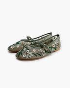 Apricot Embroidered Ballet Flats – Women's Comfortable Everyday Ballet Flats