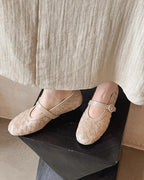 Woven Leather Flat Shoes – Women's Comfortable Everyday Flats