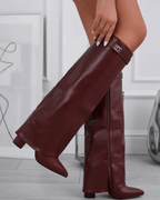 Beige Suede High Boots – Women's Autumn Winter Boots