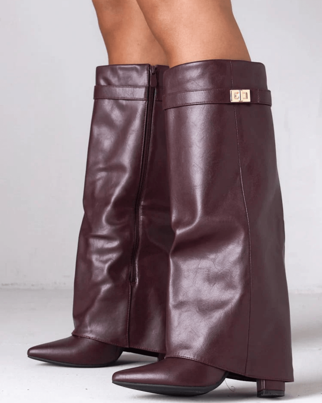 Beige Suede High Boots – Women's Autumn Winter Boots