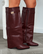 Beige Suede High Boots – Women's Autumn Winter Boots