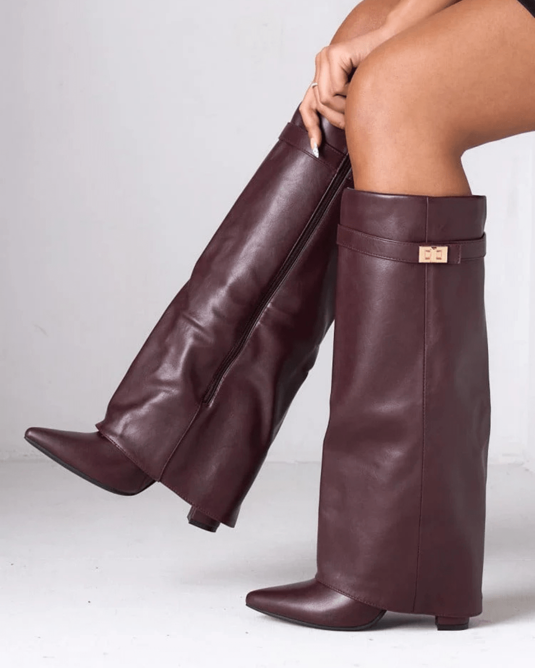 Beige Suede High Boots – Women's Autumn Winter Boots