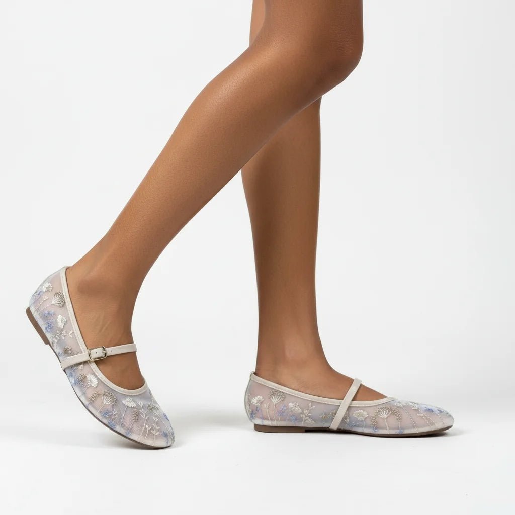 Embroidered Ballet Flats – Women's Comfortable Everyday Ballet Flats