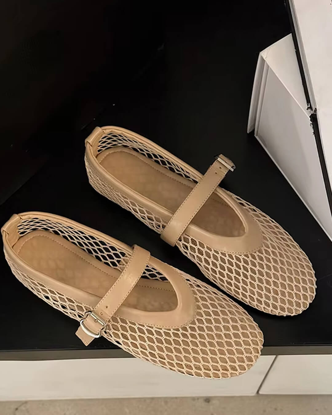 Black Mesh Ballet Flats – Women's Comfortable Everyday Ballet Flats