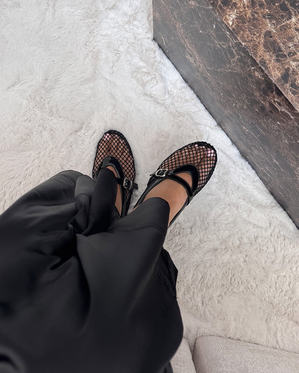 Black Mesh Ballet Flats – Women's Comfortable Everyday Ballet Flats