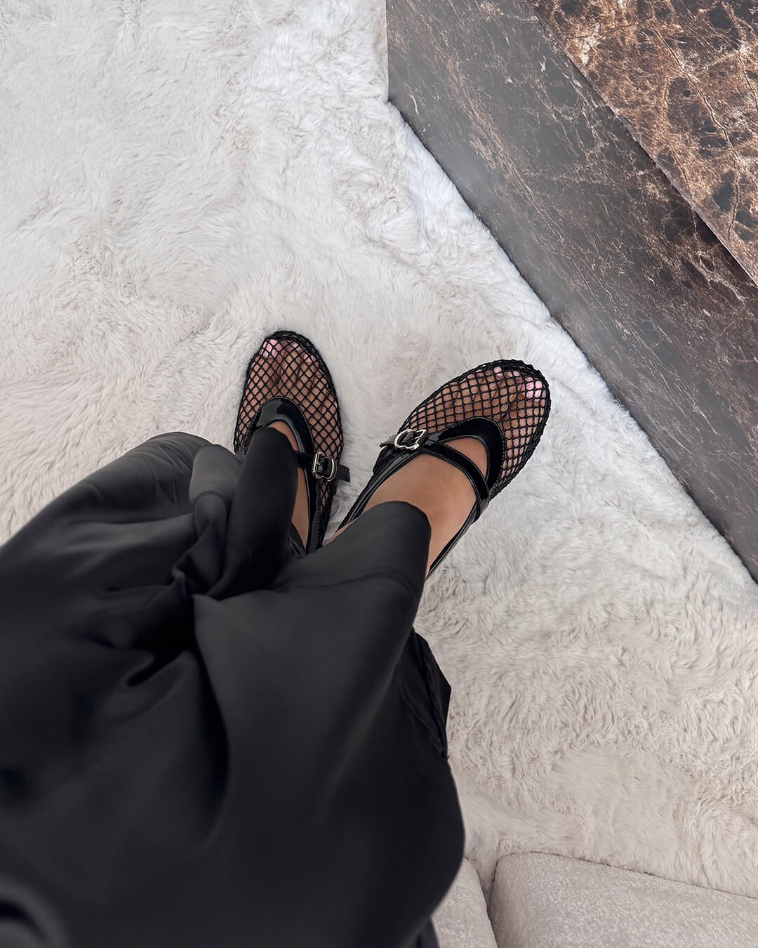 Black Mesh Ballet Flats – Women's Comfortable Everyday Ballet Flats