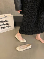Black Bowtie Ballet Flats – Women's Comfortable Everyday Ballet Flats