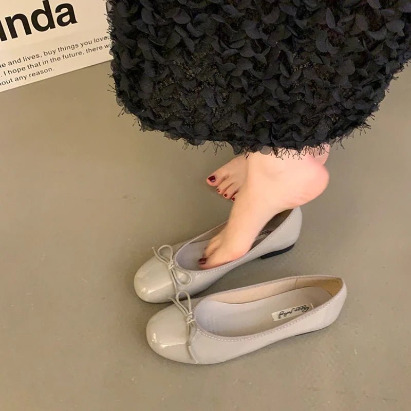 Black Bowtie Ballet Flats – Women's Comfortable Everyday Ballet Flats