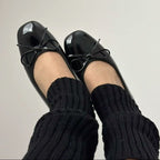 Black Bowtie Ballet Flats – Women's Comfortable Everyday Ballet Flats