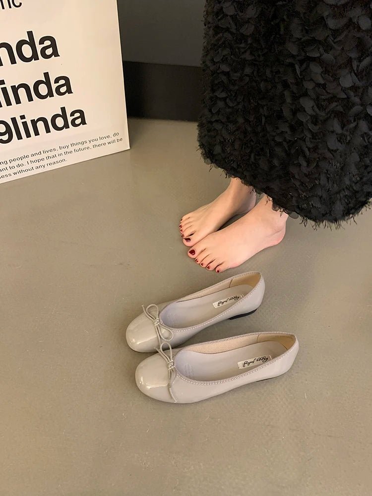 Black Bowtie Ballet Flats – Women's Comfortable Everyday Ballet Flats