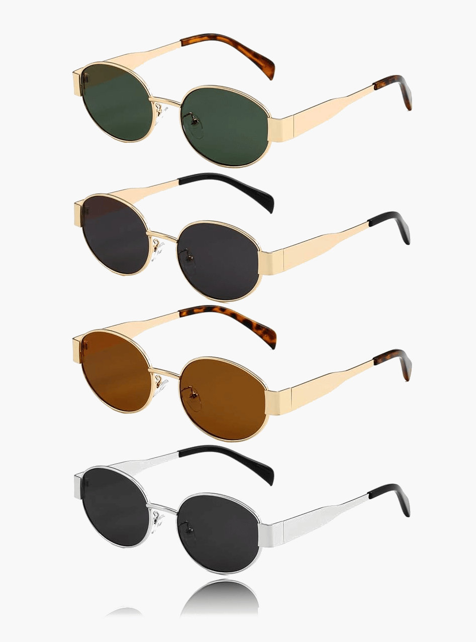 Vintage Metal Frame Sunglasses – Sculptural UV400 Sunglasses