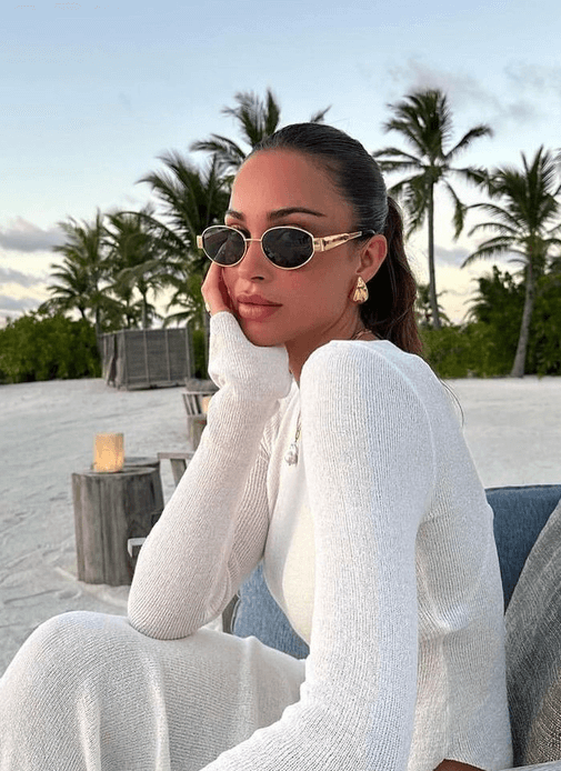 Vintage Metal Frame Sunglasses – Sculptural UV400 Sunglasses
