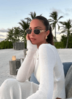 Vintage Metal Frame Sunglasses – Sculptural UV400 Sunglasses