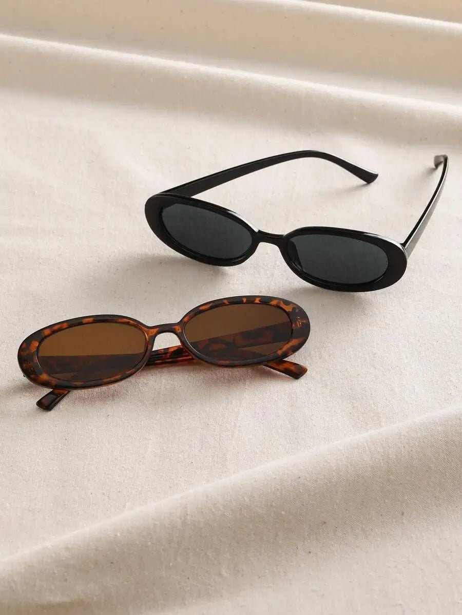 90s Oval Sunglasses – Retro Flat Profile UV400 Shades
