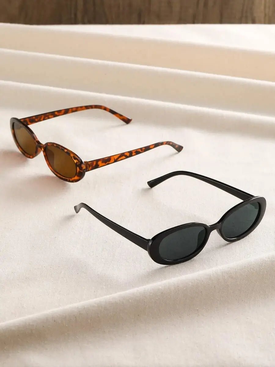 90s Oval Sunglasses – Retro Flat Profile UV400 Shades