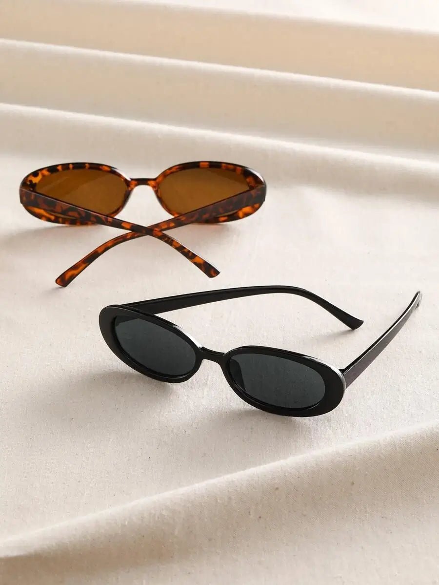 90s Oval Sunglasses – Retro Flat Profile UV400 Shades