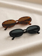 90s Oval Sunglasses – Retro Flat Profile UV400 Shades