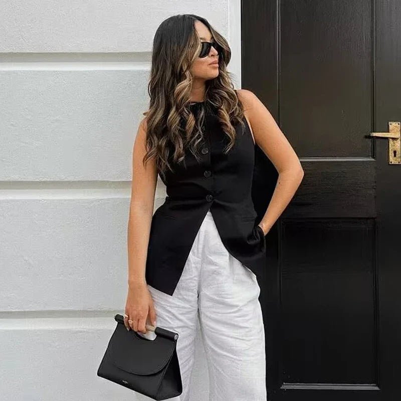 Button-Up Vest Top – Women's Summer Vest Top