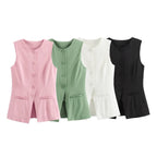 Button-Up Vest Top – Women's Summer Vest Top