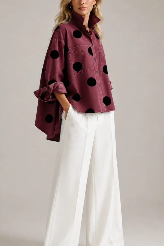 Polka Dot Blouse – Women's Summer Everyday Blouse