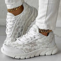 Women's Orthopedic Lace-Panel Sneakers – Cushioned Lace-Up Chunky Sole