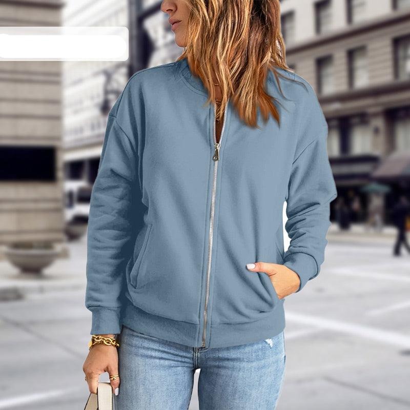 Lightweight Bomber Jacket with Zip & Pockets – Transitional Jacket