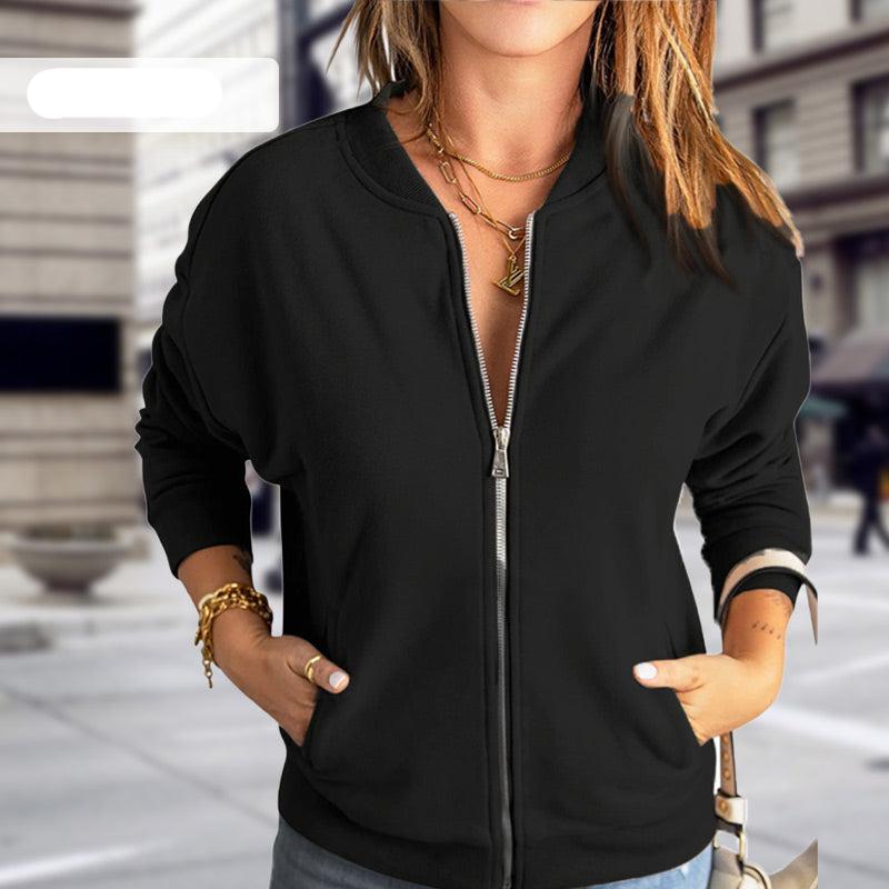 Lightweight Bomber Jacket with Zip & Pockets – Transitional Jacket