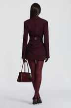 Plum Ruched Satin Mini Dress – Elegant Evening Dress | Meave & Ivy