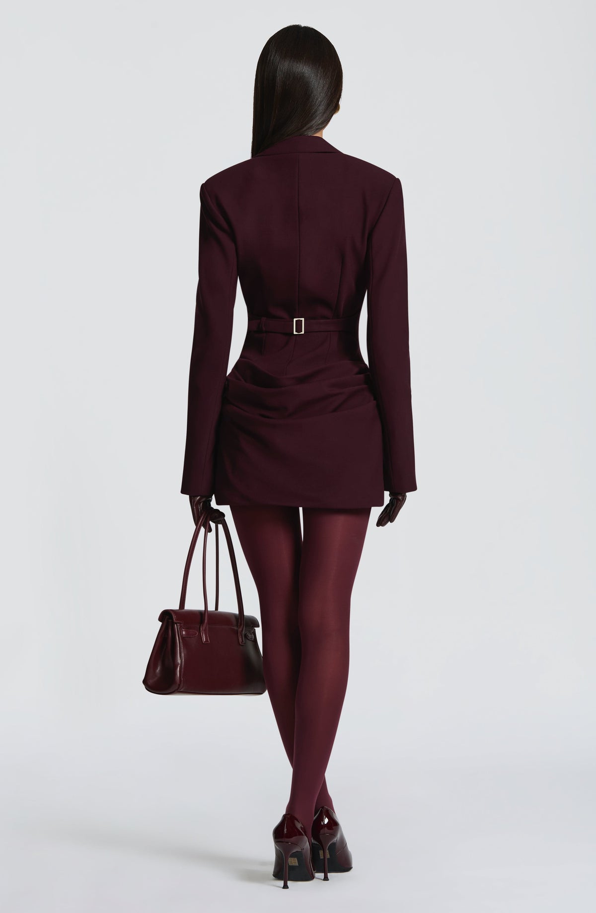 Plum Ruched Satin Mini Dress – Elegant Evening Dress | Meave & Ivy