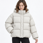 Women's Hooded Puffer Winter Jacket – Oversized Down-Filled Short Style