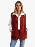 Teddy Fleece Button Cardigan with Pockets – Sizes to 5XL