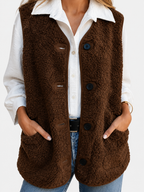 Teddy Fleece Button Cardigan with Pockets – Sizes to 5XL