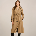 Structured Double Breasted Trench – Belted All Season Coat