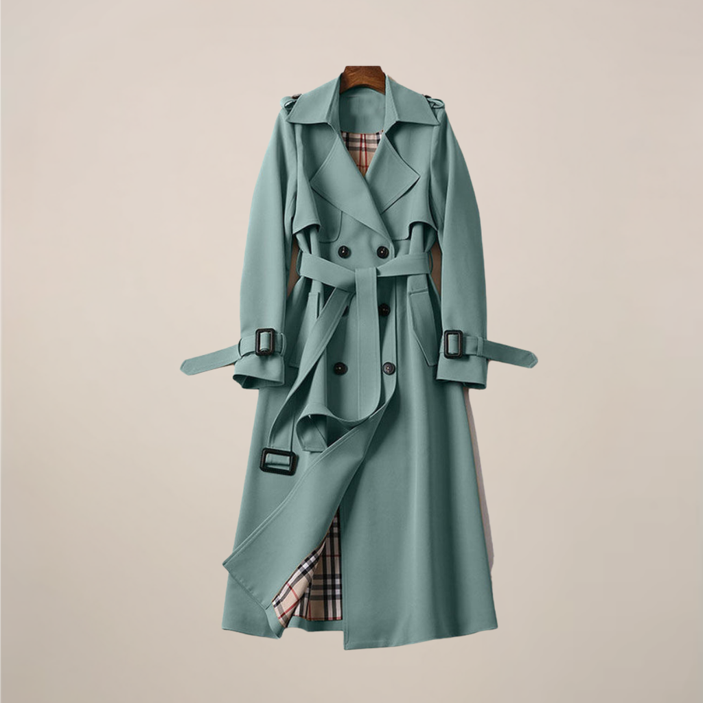 Structured Double Breasted Trench – Belted All Season Coat