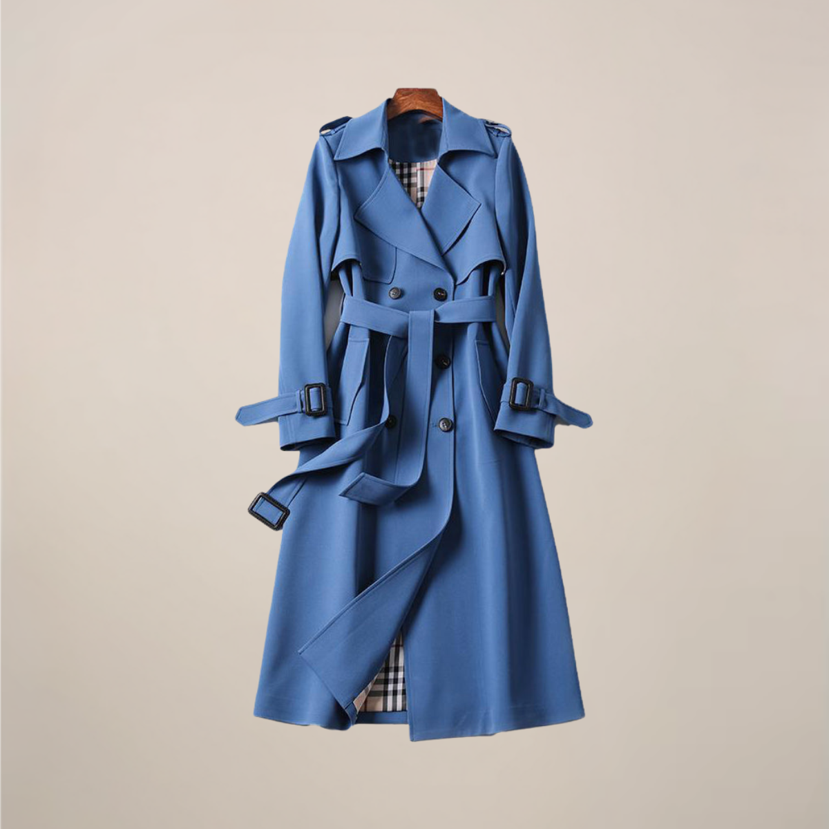 Structured Double Breasted Trench – Belted All Season Coat