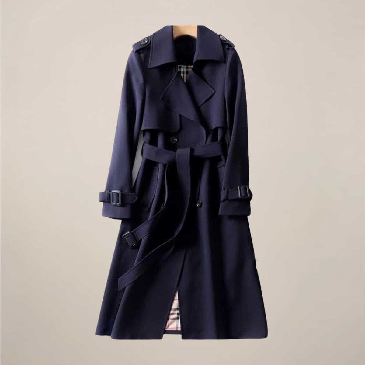 Structured Double Breasted Trench – Belted All Season Coat