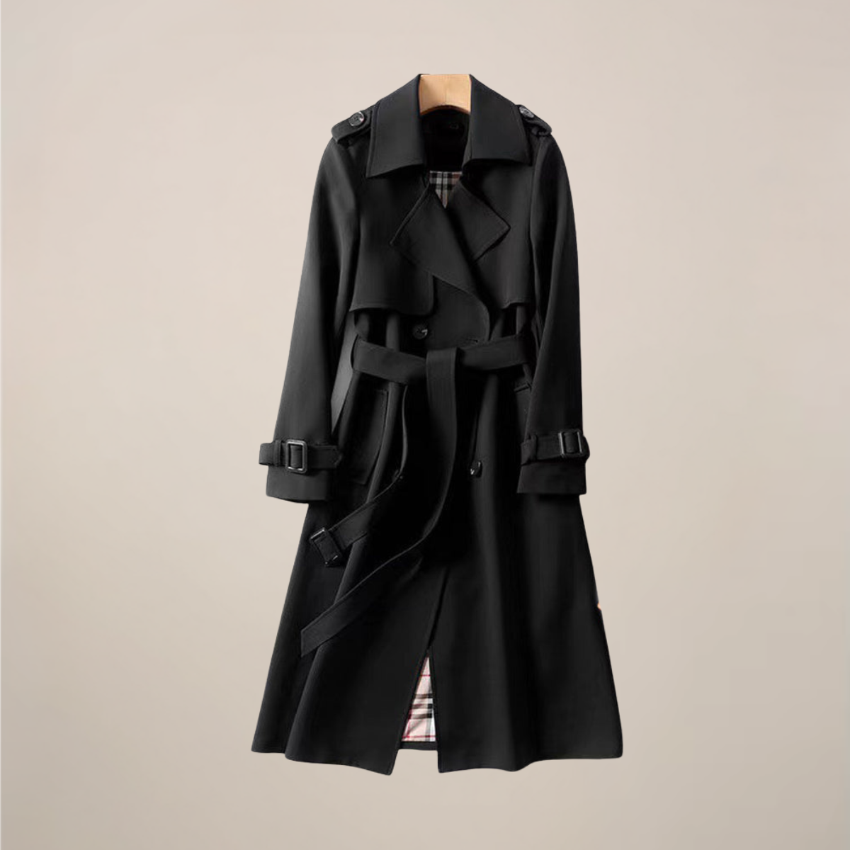 Structured Double Breasted Trench – Belted All Season Coat